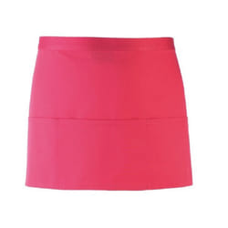 Premier Ladies/Womens Colours 3 Pocket Apron / Workwear (Pack of 2) - One Size, Hot Pink