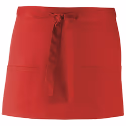Premier Ladies/Womens Colours 3 Pocket Apron / Workwear (Pack of 2) - One Size, Red