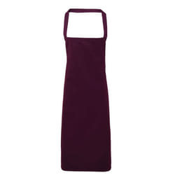 Premier Ladies/Womens Slim Apron (no Pocket) / Workwear (Pack of 2) - One Size, Aubergine