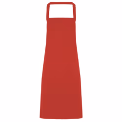 Premier Ladies/Womens Slim Apron (no Pocket) / Workwear (Pack of 2) - One Size, Red