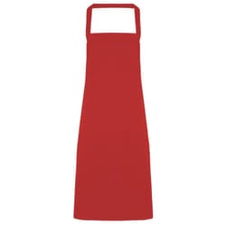 Premier Ladies/Womens Slim Apron (no Pocket) / Workwear (Pack of 2) - One Size, Red