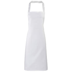 Premier Ladies/Womens Slim Apron (no Pocket) / Workwear (Pack of 2) - One Size, White