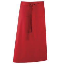 Premier Unisex Colours Bar Apron / Workwear (Long Continental Style) (Pack of 2) - One Size, Red