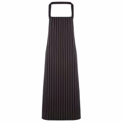 Premier Ladies/Womens Stripe Apron / Workwear (Butchers Style) (Pack of 2) - One Size, Black/ Grey