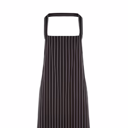 Premier Ladies/Womens Stripe Apron / Workwear (Butchers Style) (Pack of 2) - One Size, Black/ Grey