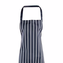 Premier Ladies/Womens Stripe Apron / Workwear (Butchers Style) (Pack of 2) - One Size, Navy/White