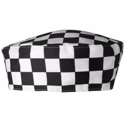 Premier Unisex Chefs Skull Cap (Pack of 2) - One Size, Black/White Check