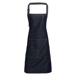 Premier Jeans Stitch Bib Apron (Pack of 2) - One Size, Indigo Denim