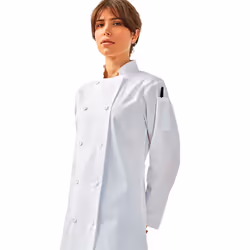 Premier Womens/Ladies Long Sleeve Chefs Jacket / Chefswear (Pack of 2) - M, White
