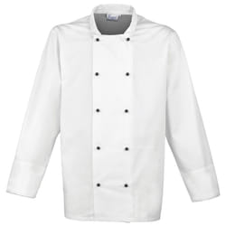 Premier Unisex Cuisine Long Sleeve Chefs Jacket (Pack of 2) - L, White