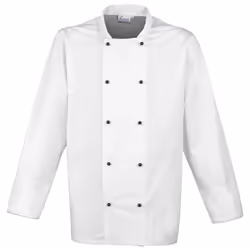 Premier Unisex Cuisine Long Sleeve Chefs Jacket (Pack of 2) - S, White