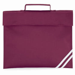 Quadra Classic Book Bag - 5 Litres (Pack of 2) - One Size, Burgundy