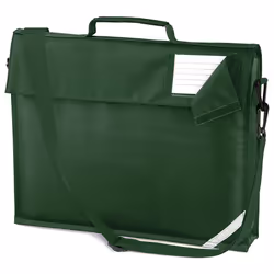 Quadra Junior Book Bag With Strap (Pack of 2) - One Size, Bottle Green