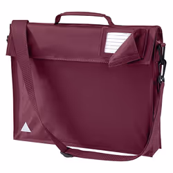 Quadra Junior Book Bag With Strap (Pack of 2) - One Size, Burgundy