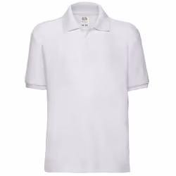 Fruit Of The Loom Childrens/Kids Unisex 65/35 Pique Polo Shirt (Pack of 2) - 12-13, White