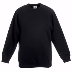 Fruit Of The Loom Childrens Unisex Raglan Sleeve Sweatshirt (Pack of 2) - 12-13, Black