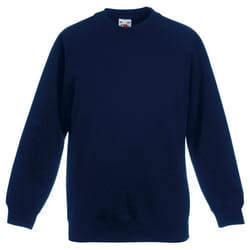 Fruit Of The Loom Childrens Unisex Raglan Sleeve Sweatshirt (Pack of 2) - 12-13, Deep Navy