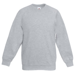 Fruit Of The Loom Childrens Unisex Raglan Sleeve Sweatshirt (Pack of 2) - 12-13, Heather Grey