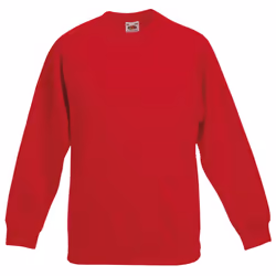 Fruit Of The Loom Childrens Unisex Raglan Sleeve Sweatshirt (Pack of 2) - 12-13, Red