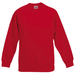 Fruit Of The Loom Childrens Unisex Raglan Sleeve Sweatshirt (Pack of 2) - 12-13, Red
