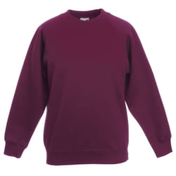 Fruit Of The Loom Childrens Unisex Raglan Sleeve Sweatshirt (Pack of 2) - 14-15, Burgundy