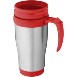 Bullet Sanibel Insulated Mug (Pack of 2) - 12 x 18 x 8 cm, Silver/Red