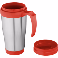 Bullet Sanibel Insulated Mug (Pack of 2) - 12 x 18 x 8 cm, Silver/Red