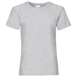 Fruit Of The Loom Girls Childrens Valueweight Short Sleeve T-Shirt (Pack of 2) - 7-8, Heather Grey