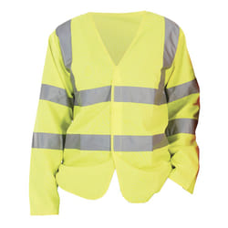 Yoko Mens Hi-Vis Long Sleeve Waistcoat / Jacket (Pack of 2) - L, Hi-Vis Yellow
