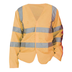 Yoko Mens Hi-Vis Long Sleeve Waistcoat / Jacket (Pack of 2) - M, Hi Vis Orange