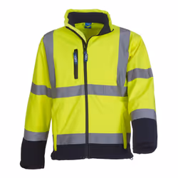 Yoko Mens Hi-Vis Softshell Jacket (Pack Of 2) - 4XL, Hi-Vis Yellow/Navy
