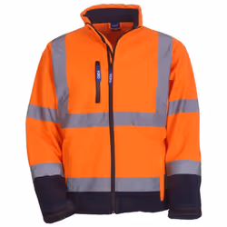 Yoko Mens Hi-Vis Softshell Jacket (Pack Of 2) - M, Hi Vis Orange/Navy