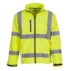 Yoko Mens Hi-Vis Softshell Jacket (Pack Of 2) - XL, Hi-Vis Yellow
