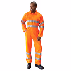 Yoko Hi-Vis Polycotton Coverall / Mens Workwear (Pack of 2) - 3XL, Hi Vis Orange