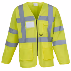 Yoko Mens Executive Hi-Vis Long Sleeve Safety Waistcoat (Pack of 2) - S, Hi-Vis Yellow