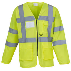 Yoko Mens Executive Hi-Vis Long Sleeve Safety Waistcoat (Pack of 2) - S, Hi-Vis Yellow