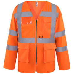Yoko Mens Executive Hi-Vis Long Sleeve Safety Waistcoat (Pack of 2) - XL, Hi Vis Orange