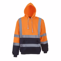 Yoko Mens High Visibility Pull-Over Hoodie (Pack of 2) - L, Orange/Navy