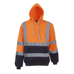 Yoko Mens High Visibility Pull-Over Hoodie (Pack of 2) - L, Orange/Navy