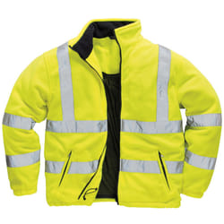 Portwest Mens Lined Hi Vis Fleece Jacket (Pack of 2) - M, Yellow