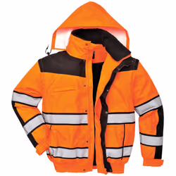 Portwest Mens High Visibility Classic All Weather Bomber Jacket (Pack of 2) - S, Orange/ Black