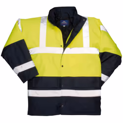 Portwest Unisex Hard-wearing Hi Vis Traffic Jacket / Safetywear / Workwear (Pack of 2) - XL, Yellow/Navy