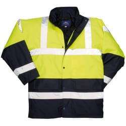 Portwest Unisex Hard-wearing Hi Vis Traffic Jacket / Safetywear / Workwear (Pack of 2) - XL, Yellow/Navy