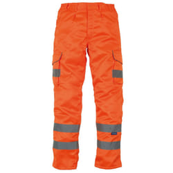 Yoko Mens Hi Vis Polycotton Cargo Trousers With Knee Pad Pockets (Pack of 2) - 28R, Orange