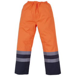 Yoko Mens Hi Vis Waterproof Overtrousers (Pack of 2) - 2XL, Orange/ Navy
