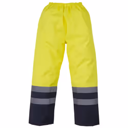 Yoko Mens Hi Vis Waterproof Overtrousers (Pack of 2) - M, Yellow/ Navy