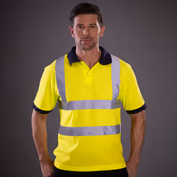 Yoko Hi-Vis Short Sleeve Polo Shirt / Mens Workwear (Pack of 2) - 2XL, Hi Vis Orange