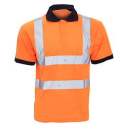 Yoko Hi-Vis Short Sleeve Polo Shirt / Mens Workwear (Pack of 2) - 4XL, Hi Vis Orange