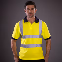 Yoko Hi-Vis Short Sleeve Polo Shirt / Mens Workwear (Pack of 2) - 4XL, Hi Vis Orange