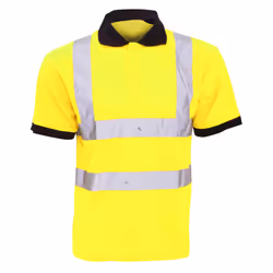 Yoko Hi-Vis Short Sleeve Polo Shirt / Mens Workwear (Pack of 2) - 4XL, Hi-Vis Yellow